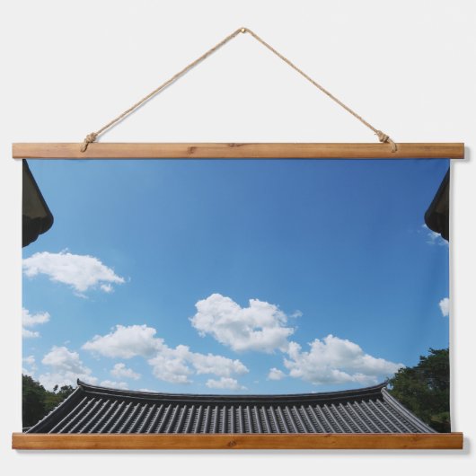 韓国の写真でデザインされた水平線 吊り下げ型タペストリー (正面)