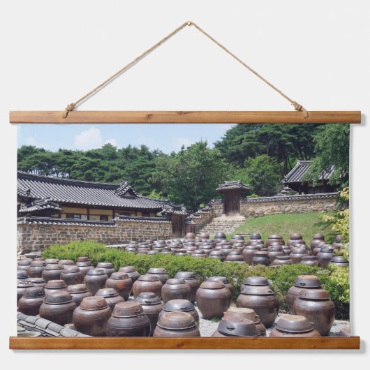 韓国の写真でデザインされた水平線 吊り下げ型タペストリー (正面)