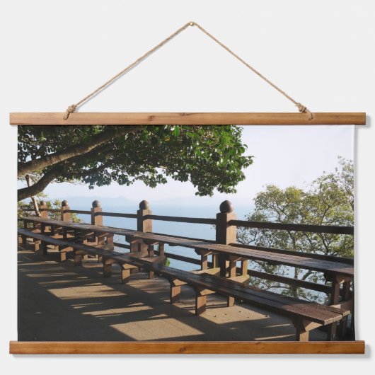 韓国の写真でデザインされた水平線 吊り下げ型タペストリー (正面)