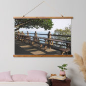 韓国の写真でデザインされた水平線 吊り下げ型タペストリー (寝室)