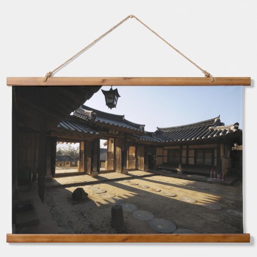 韓国の写真でデザインされた水平線 吊り下げ型タペストリー (正面)