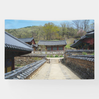 韓国の写真をプリントしたデザイン 横断幕