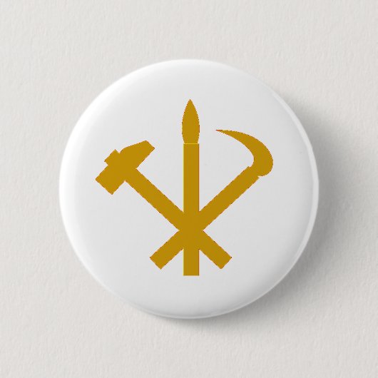 韓国の労働者党-韓国Juche金の共産主義者 缶バッジ (正面)