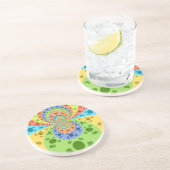 韓国の国旗に着想を得た抽象アートプリント コースター (側面)