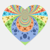 韓国の国旗に着想を得た抽象アートプリント ハートシール (正面)