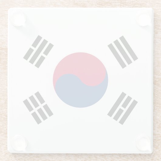 韓国の国旗を持つガラスのコースター ガラスコースター (裏面)