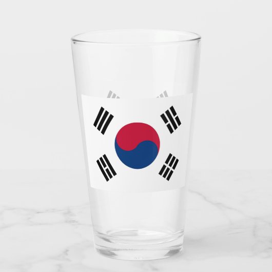 韓国の国旗を持つ愛国的なガラス杯 タンブラーグラス (裏面)