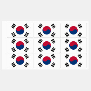 韓国の国旗を持つ愛国的なラベル ラベル