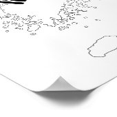 韓国の国旗地図の形状シルエット ポスター (角)