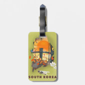 韓国の地図図解入りの、写真付きのポスター ラゲッジタグ (裏面縦)