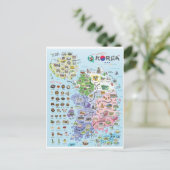 韓国の地図 ポストカード (スタンド正面)