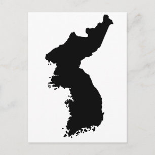 韓国の地図 ポストカード