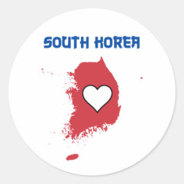 韓国の地図 ラウンドシール