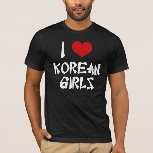 韓国の女の子のシャツが大好き Tシャツ (正面)