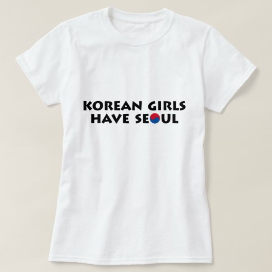 韓国の女の子はソウルを持っている Tシャツ (デザイン正面)