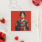 韓国の女性のハンボクの肖像画 スタンダードカクテルナプキン (インサイチュ)