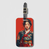 韓国の女性の肖像画のハンボク姿  ラゲッジタグ (正面縦)