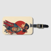 韓国の女性の肖像画アート ハンボク カンバス ラゲッジタグ (正面横)