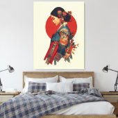 韓国の女性の肖像画アート ハンボク 画布 キャンバスプリント (インサイチュ (寝室))