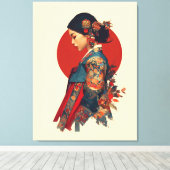 韓国の女性の肖像画アート ハンボク 画布 キャンバスプリント (インサイチュ (ウッドフロア))
