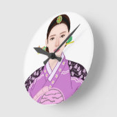 韓国の女時計 ラウンド壁時計 (傾斜)
