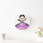 韓国の女時計 ラウンド壁時計 (ホーム)