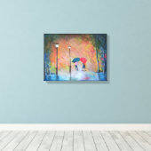 韓国の子どもたちの雨の学校の日 キャンバスプリント (インサイチュ (ウッドフロア))