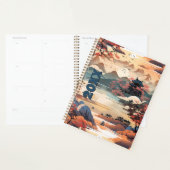 韓国の寺プランナーインオレンジ、ティール（緑がかった色）、クリムゾン プランナー手帳 (ディスプレー)