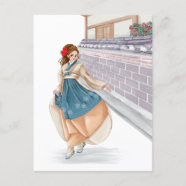 韓国の少女ウォーリング韓宝はがき ポストカード