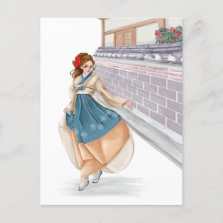 韓国の少女ウォーリング韓宝はがき ポストカード