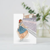 韓国の少女ウォーリング韓宝はがき ポストカード (スタンド正面)