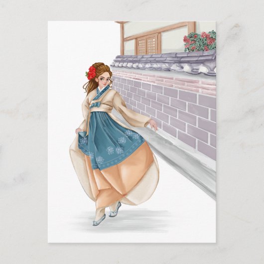 韓国の少女ウォーリング韓宝はがき ポストカード (正面)