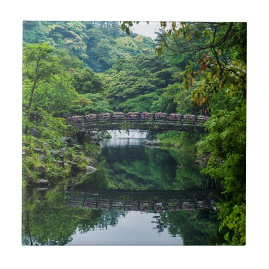 韓国の庭と橋 タイル (正面)