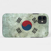 韓国の旗によって老化させる鋼鉄効果 Case-Mate iPhoneケース (裏面(横))