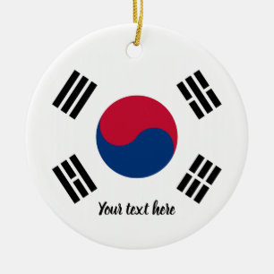 韓国の旗のクリスマスツリーの写真のオーナメント セラミックオーナメント