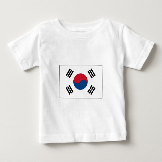 韓国の旗インターナショナル ベビーTシャツ (正面)