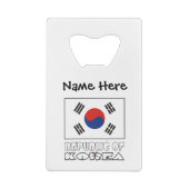 韓国の旗カスタムネーム クレジットカード栓抜き (裏面)