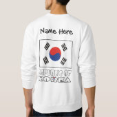 韓国の旗カスタムネーム スウェットシャツ (裏面)