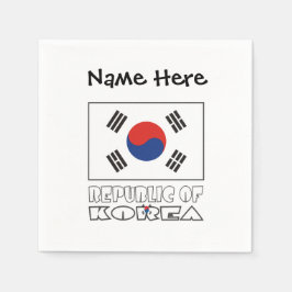 韓国の旗カスタムネーム スタンダードカクテルナプキン