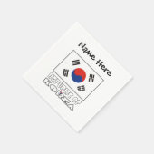 韓国の旗カスタムネーム スタンダードカクテルナプキン (角)