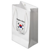 韓国の旗カスタムネーム スモールペーパーバッグ (正面アングル)
