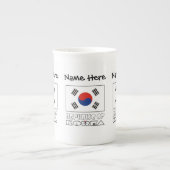 韓国の旗カスタムネーム ボーンチャイナマグカップ (正面)