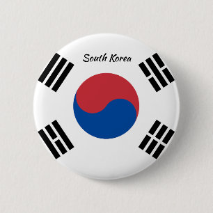 韓国の旗ボタン 缶バッジ