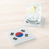韓国の旗 ガラスコースター (アングル)