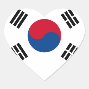 韓国の旗 ハートシール