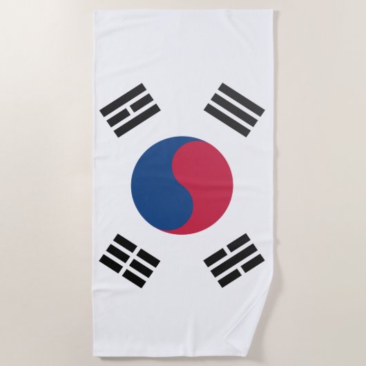 韓国の旗 ビーチタオル (正面)