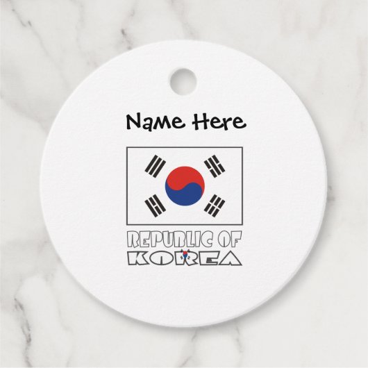 韓国の旗 南国旗カスタマイズ ネーム フェイバータグ (正面)