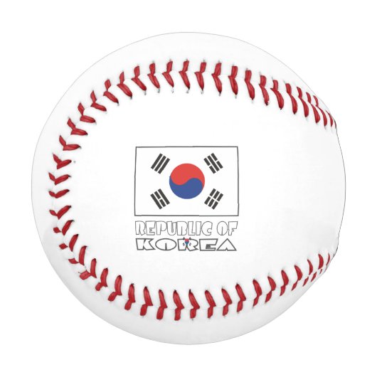 韓国の旗 南国旗カスタマイズ ネーム 野球ボール (正面左)