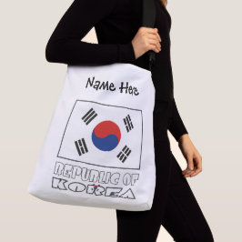 韓国の旗 南大韓民国 国旗カスタマイズ ネーム クロスボディバッグ