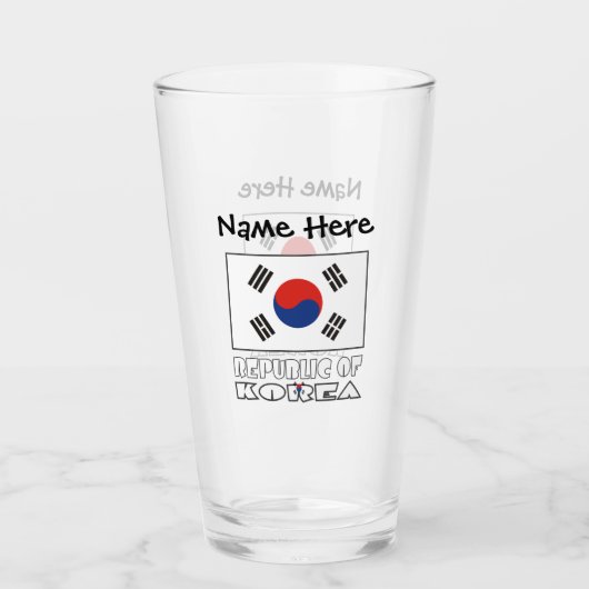 韓国の旗 南大韓民国 国旗カスタマイズ ネーム タンブラーグラス (正面)